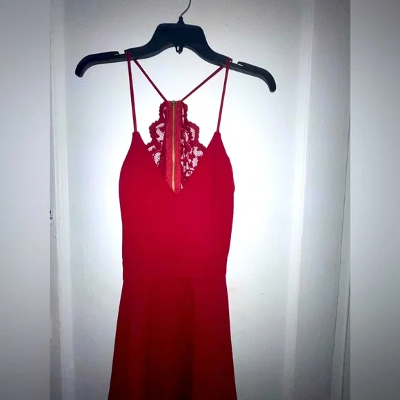 white christmas dresses Crisscross Spaghetti Strap Red Lace Homecoming Dresses for Juniors SD1 –  Viniodress